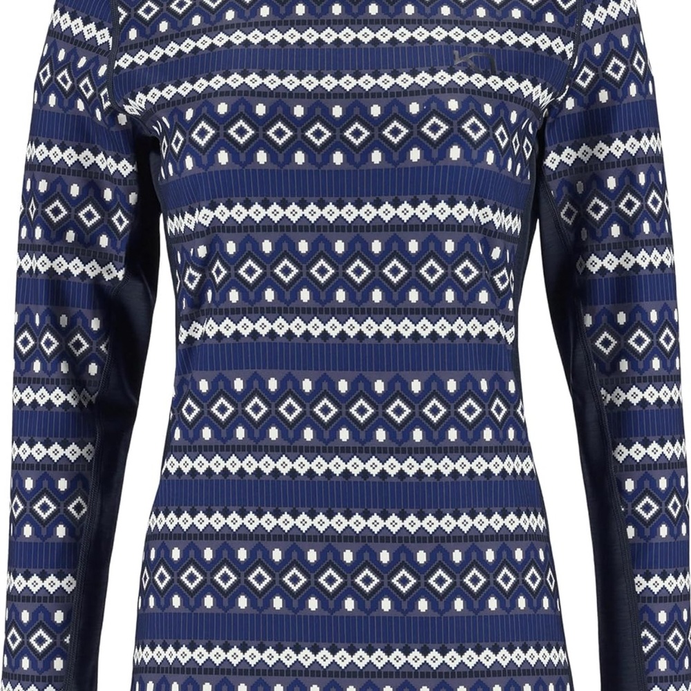 Navy and White Patterned Women's Top - Picture 3 of 12
